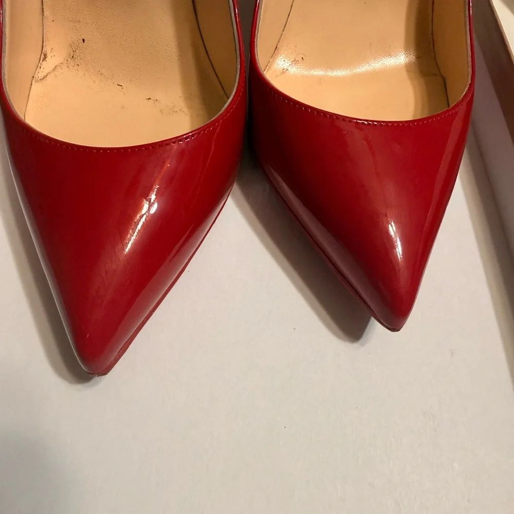 Christian Louboutin Red Patent Leather Heels - Picture 5 of 9